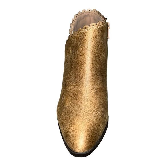 Journee Collection Scalloped Edge Tan Booties - Picture 4 of 8